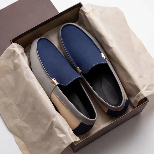 Lässige Patchwork Canvas Loafer Herren Slip-On Schuhe