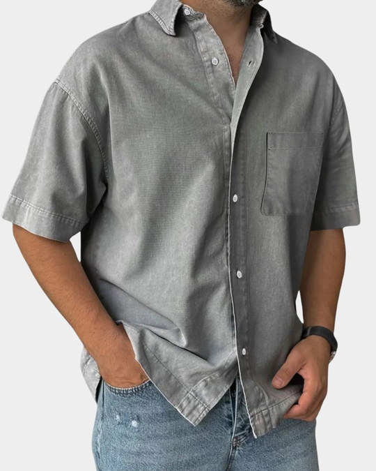 Lässiges Freizeithemd Herren Kurzarm Sommer Casual Hemd