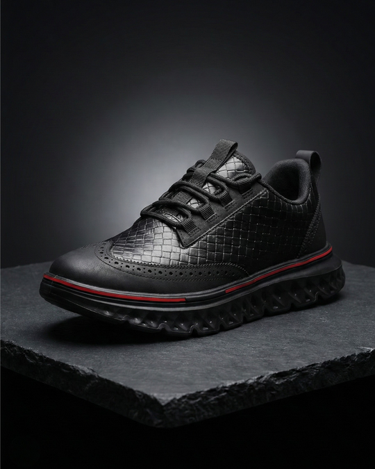 Geflochtene Leder Sneaker Herren Elegant Gepolstert