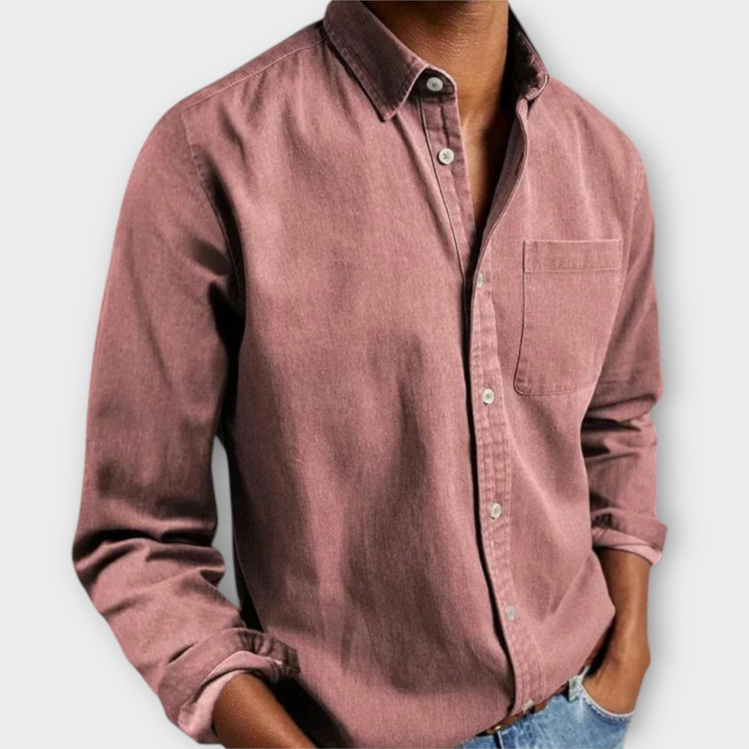 Handwerkliches Hemd Herren Elegant Baumwolle Casual