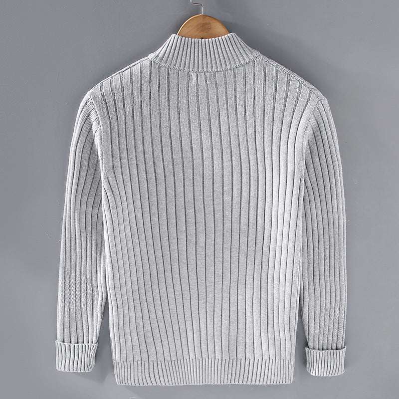 Zip Pullover Herren Strickpullover Old Money Sweater