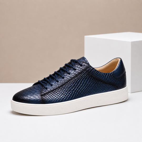 Texturierte Leder Sneaker Herren Business Freizeit