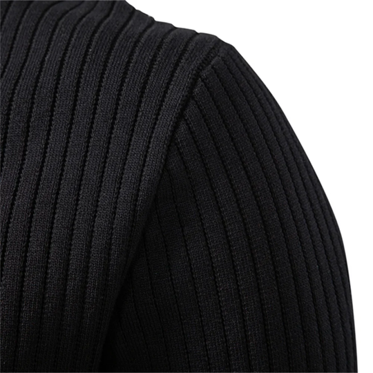Geripptes Henley Shirt Herren Langarm Strick Casual