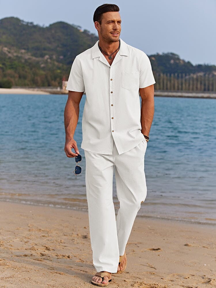 Herren Leinen-Zweiteiler-Set – Leinenhemd mit passender Leinenhose