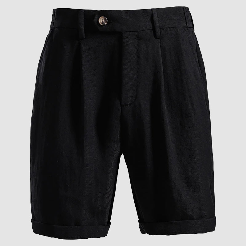 Bundfalten Chino Shorts Herren Lyocell Sommer Tailliert