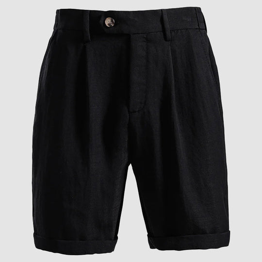 Bundfalten Chino Shorts Herren Lyocell Sommer Tailliert