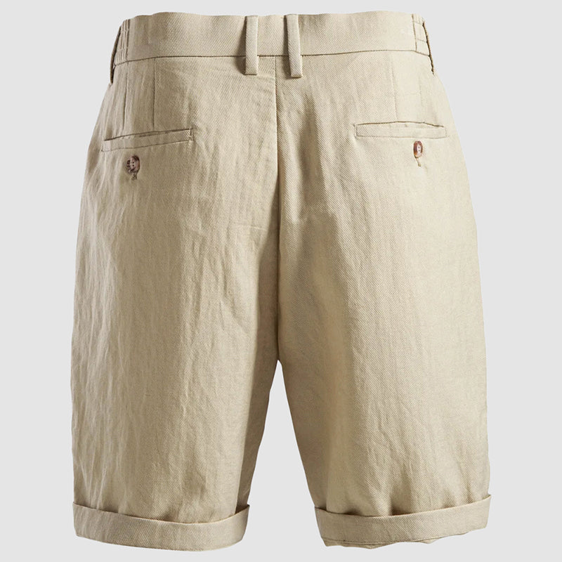 Bundfalten Chino Shorts Herren Lyocell Sommer Tailliert