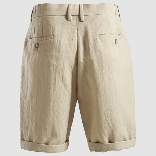 Bundfalten Chino Shorts Herren Lyocell Sommer Tailliert