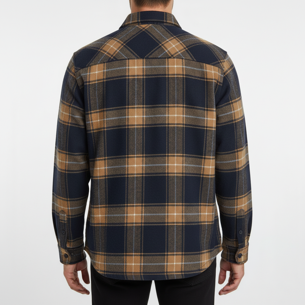 Baumwoll Flanellhemd Herren Langarm Warm Casual Winter