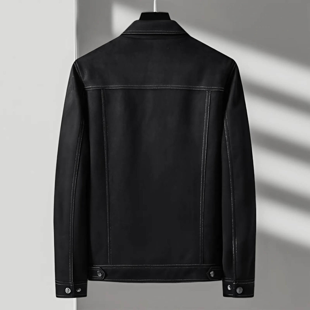 Wildleder Retro Jacke Herren Vintage Tailliert Elegant