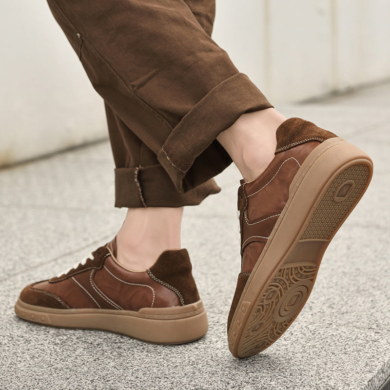 Leder Sneaker Herren Wildleder Akzente Handgefertigt