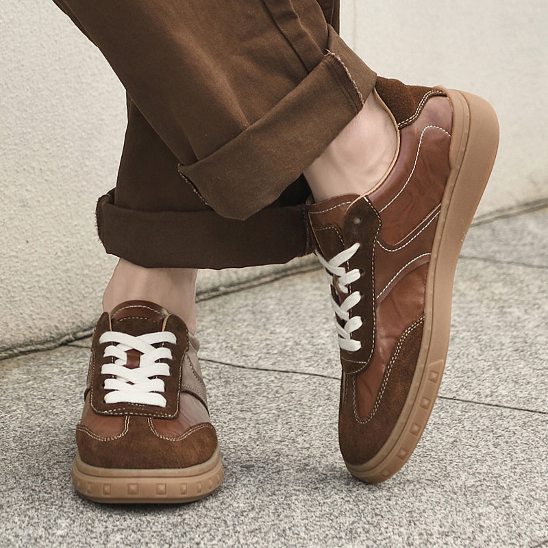 Leder Sneaker Herren Wildleder Akzente Handgefertigt