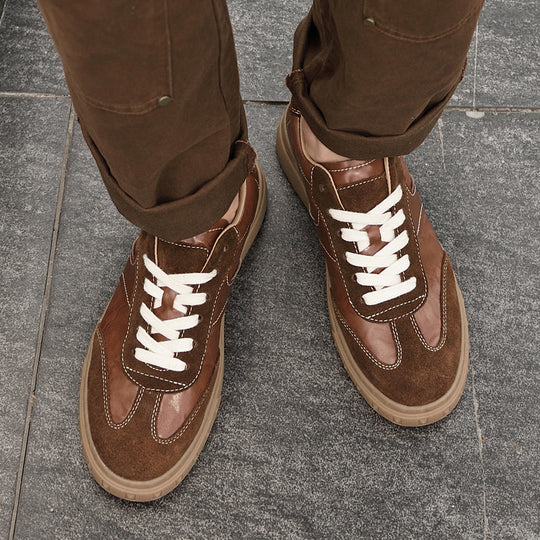 Leder Sneaker Herren Wildleder Akzente Handgefertigt