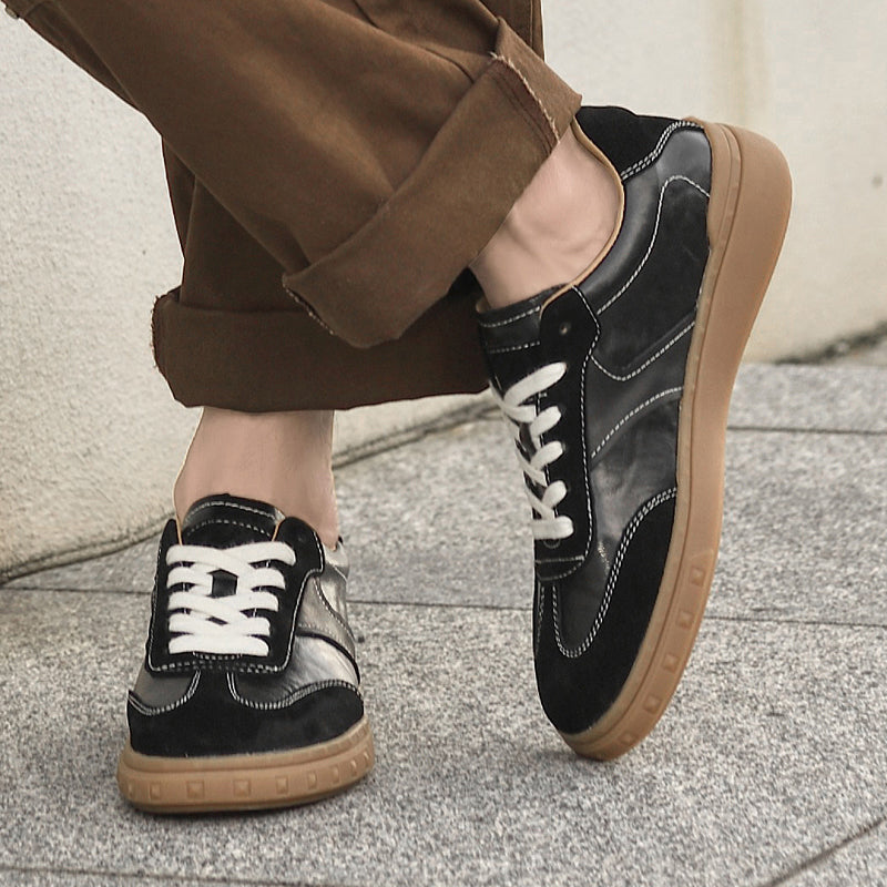 Leder Sneaker Herren Wildleder Akzente Handgefertigt