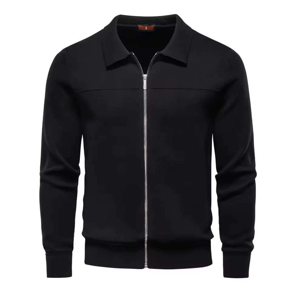 Zip-Up Strickjacke Herren Cardigan Baumwolle Casual