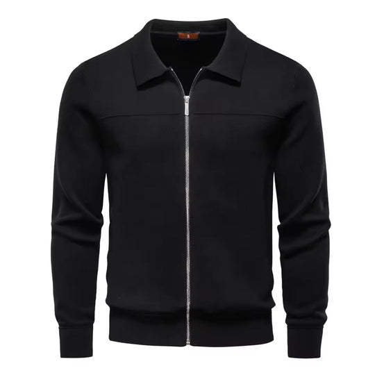 Zip-Up Strickjacke Herren Cardigan Baumwolle Casual