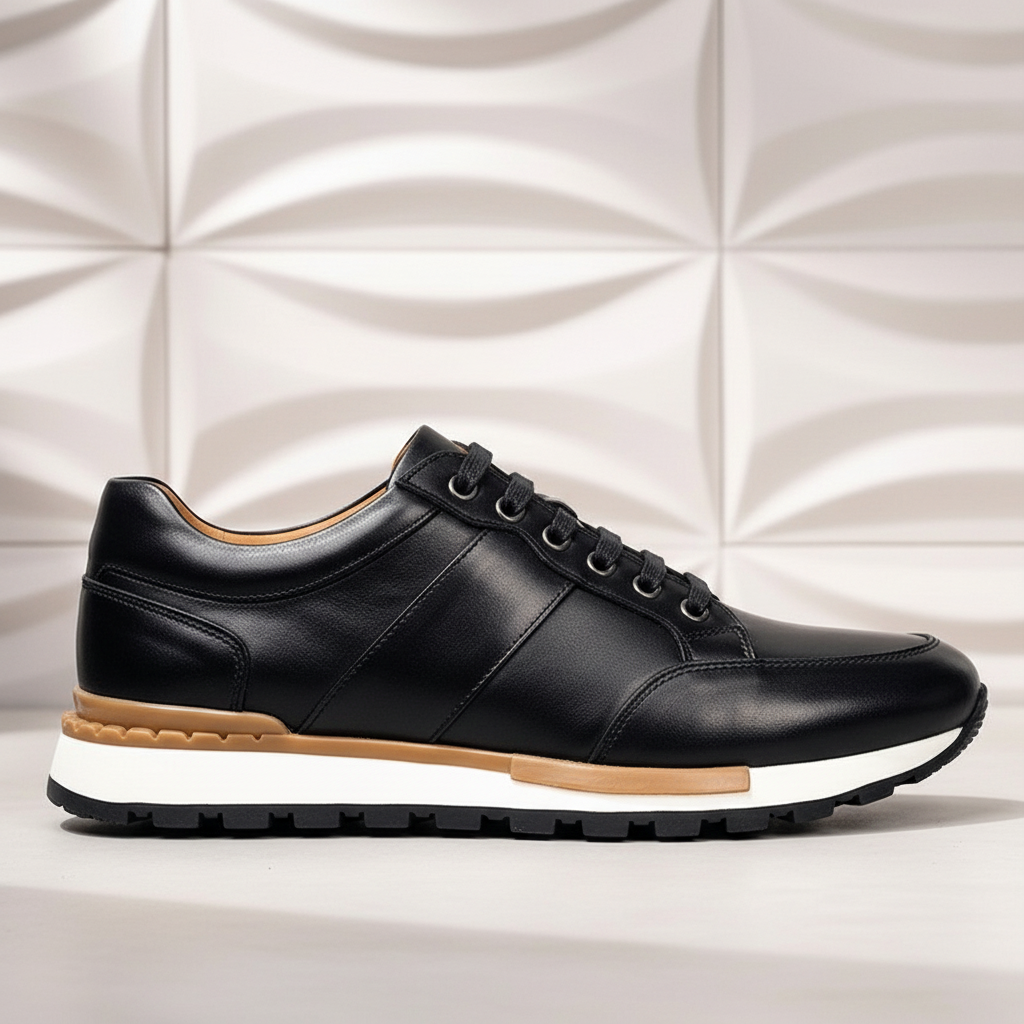 Rindsleder Sneaker Herren Gepolstert Business Freizeit