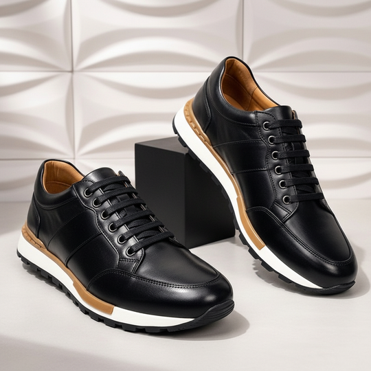 Rindsleder Sneaker Herren Gepolstert Business Freizeit