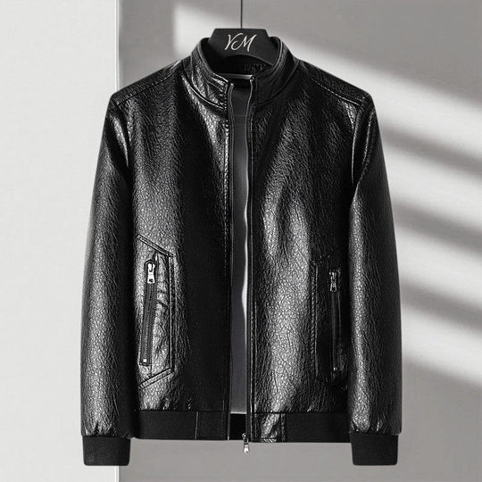Italienische Lederjacke Herren Echtleder Elegant Slim