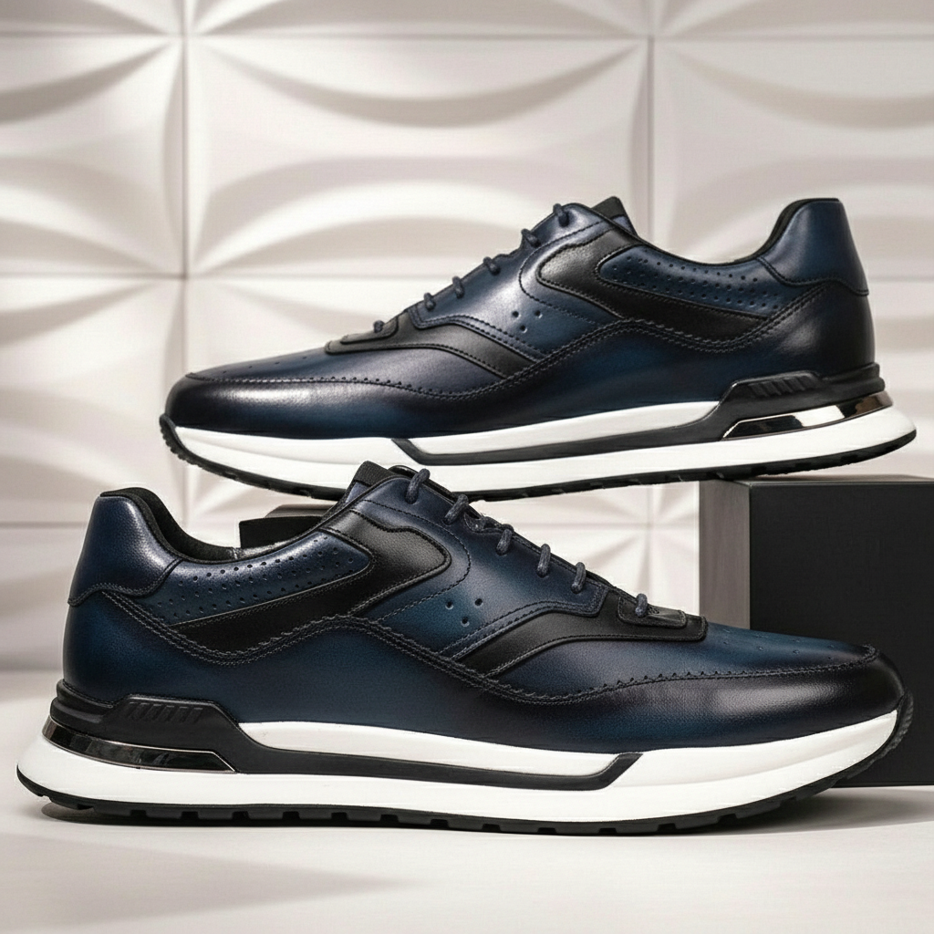 Rindsleder Sneaker Herren Vintage Casual Freizeit