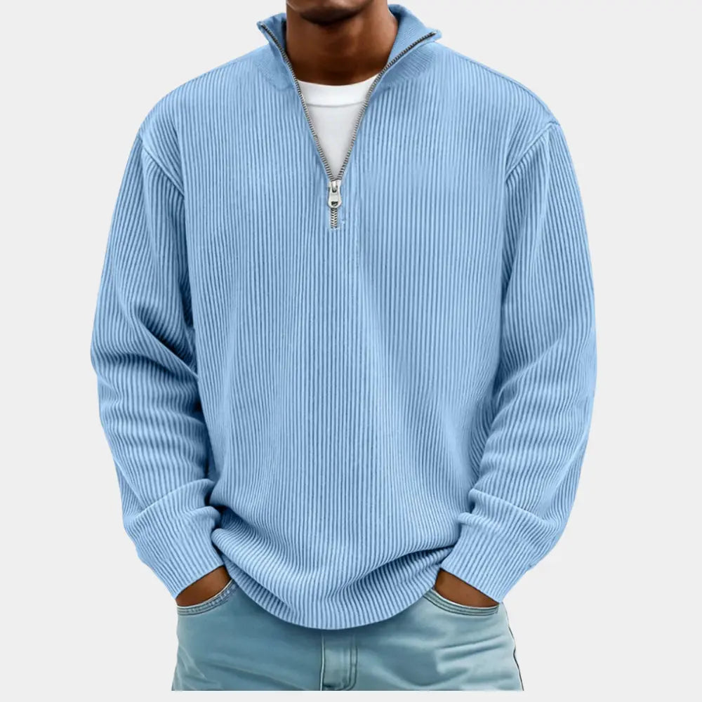 Strick Zip Pullover Herren Cardigan Warm Reißverschluss