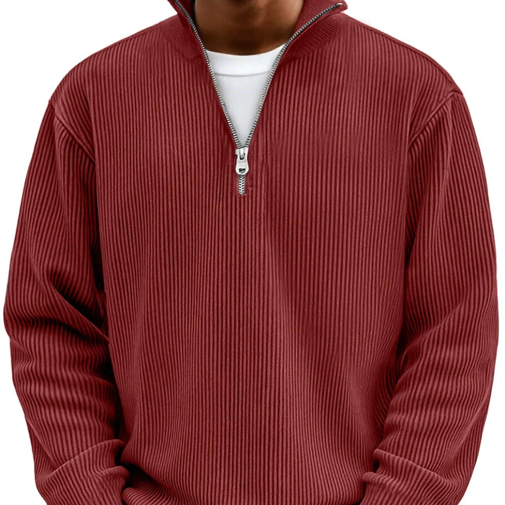 Strick Zip Pullover Herren Cardigan Warm Reißverschluss