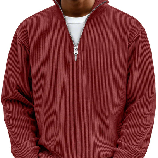 Strick Zip Pullover Herren Cardigan Warm Reißverschluss