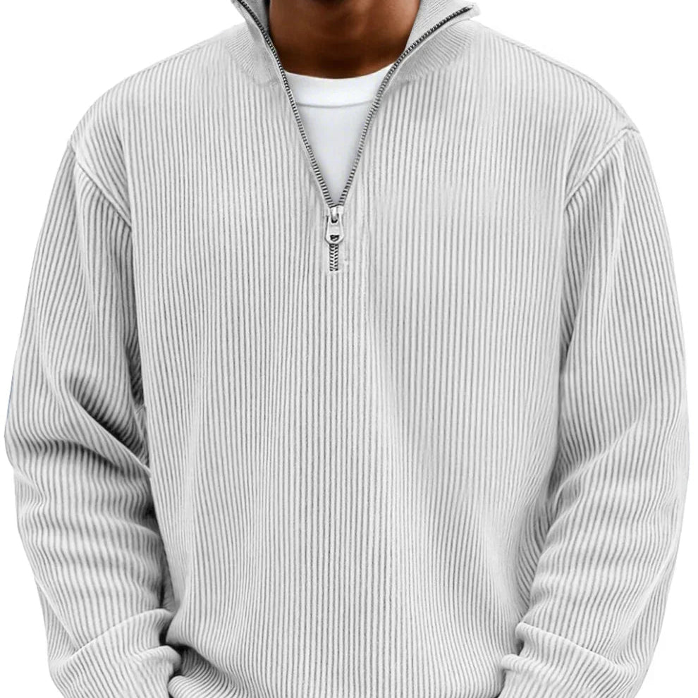Strick Zip Pullover Herren Cardigan Warm Reißverschluss