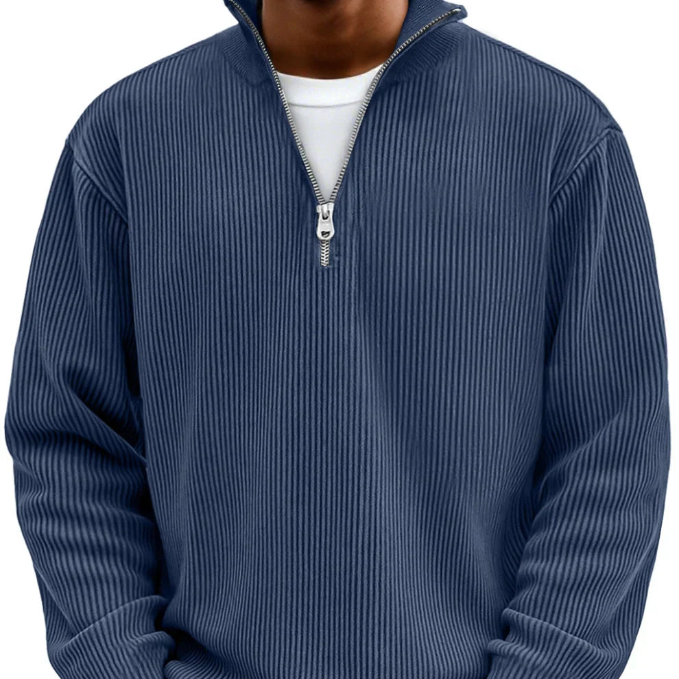 Strick Zip Pullover Herren Cardigan Warm Reißverschluss