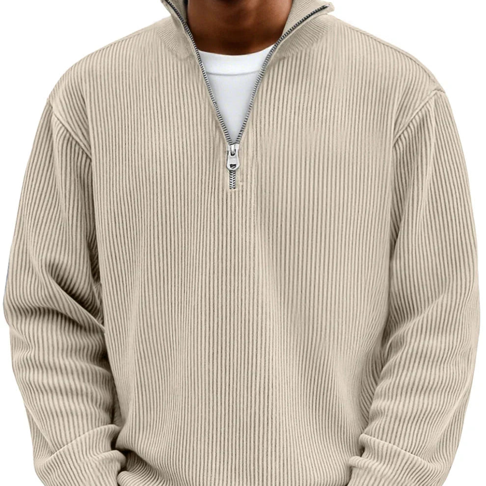 Strick Zip Pullover Herren Cardigan Warm Reißverschluss