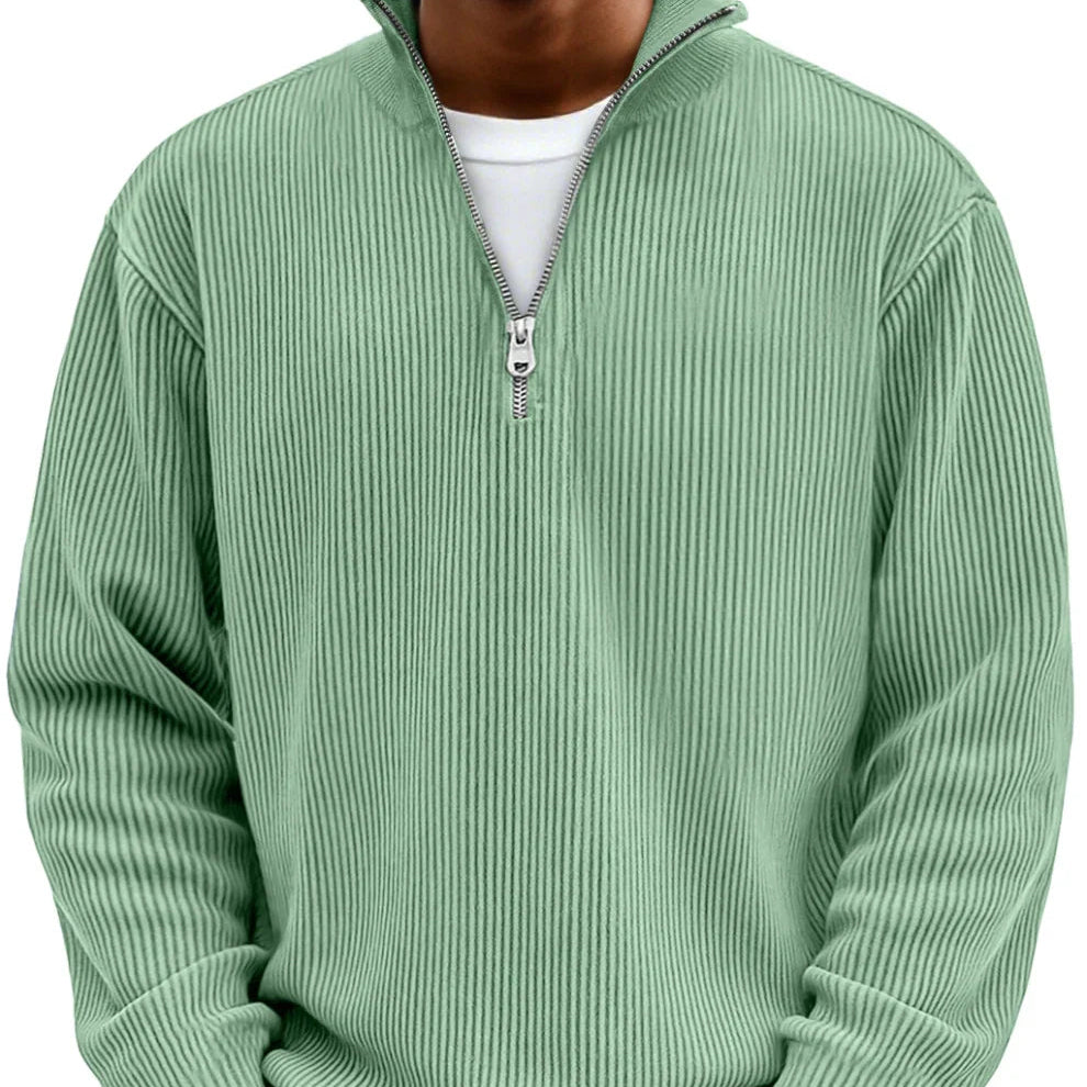Strick Zip Pullover Herren Cardigan Warm Reißverschluss