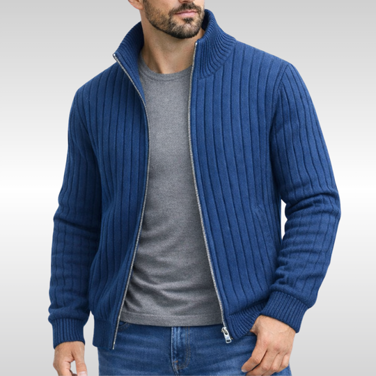 Eleganter Zip Cardigan Herren Klassisch Strickjacke