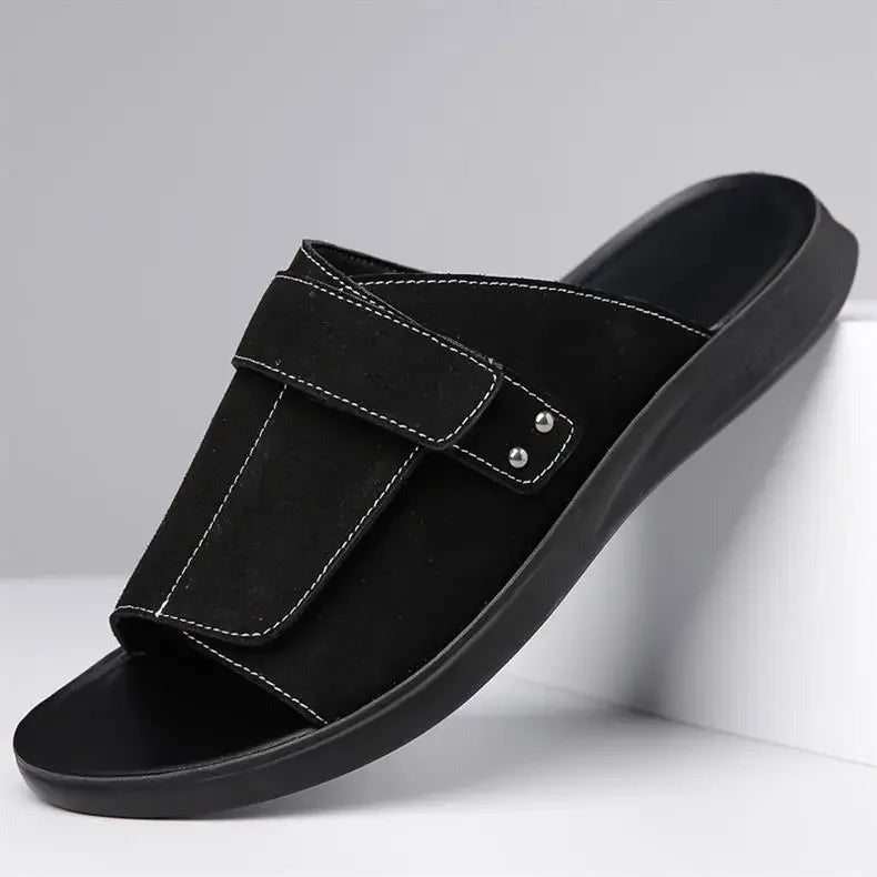 Wildleder Slides Sandalen Herren Strand Sommer Komfort