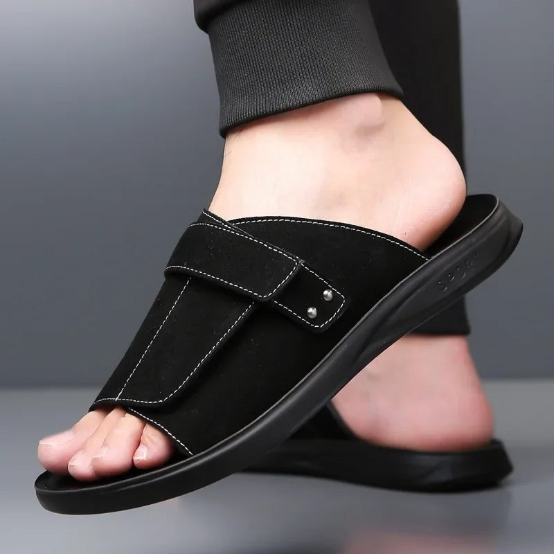 Wildleder Slides Sandalen Herren Strand Sommer Komfort