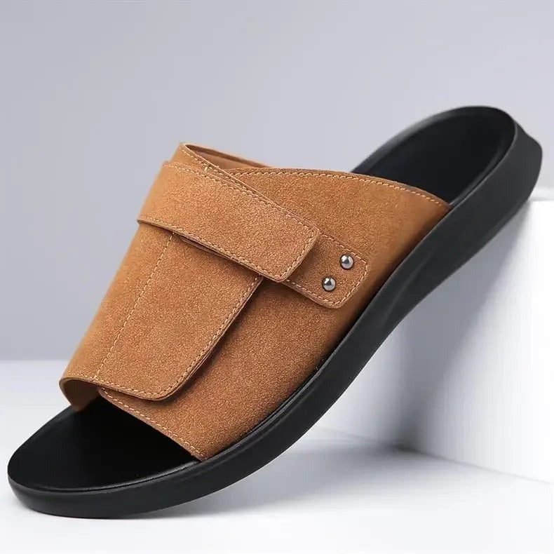 Wildleder Slides Sandalen Herren Strand Sommer Komfort