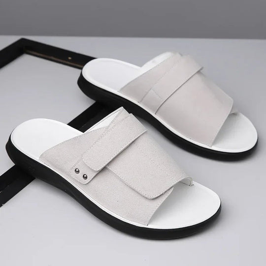 Wildleder Slides Sandalen Herren Strand Sommer Komfort