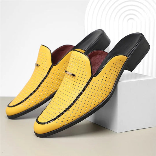 Herren Gepolsterte Echtleder-Slides – Jennoir