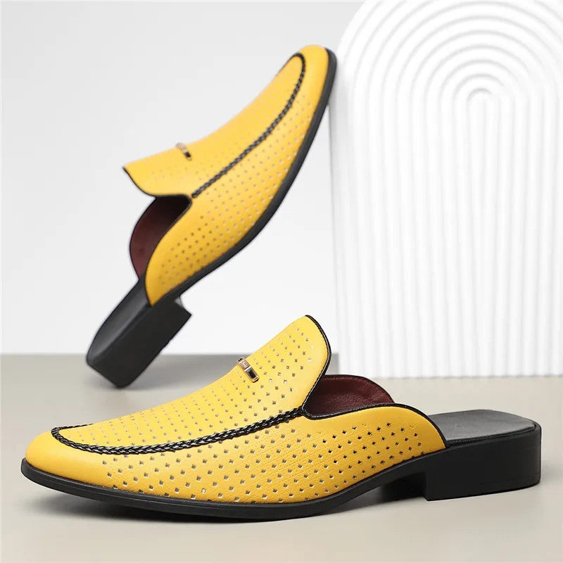 Herren Gepolsterte Echtleder-Slides – Jennoir