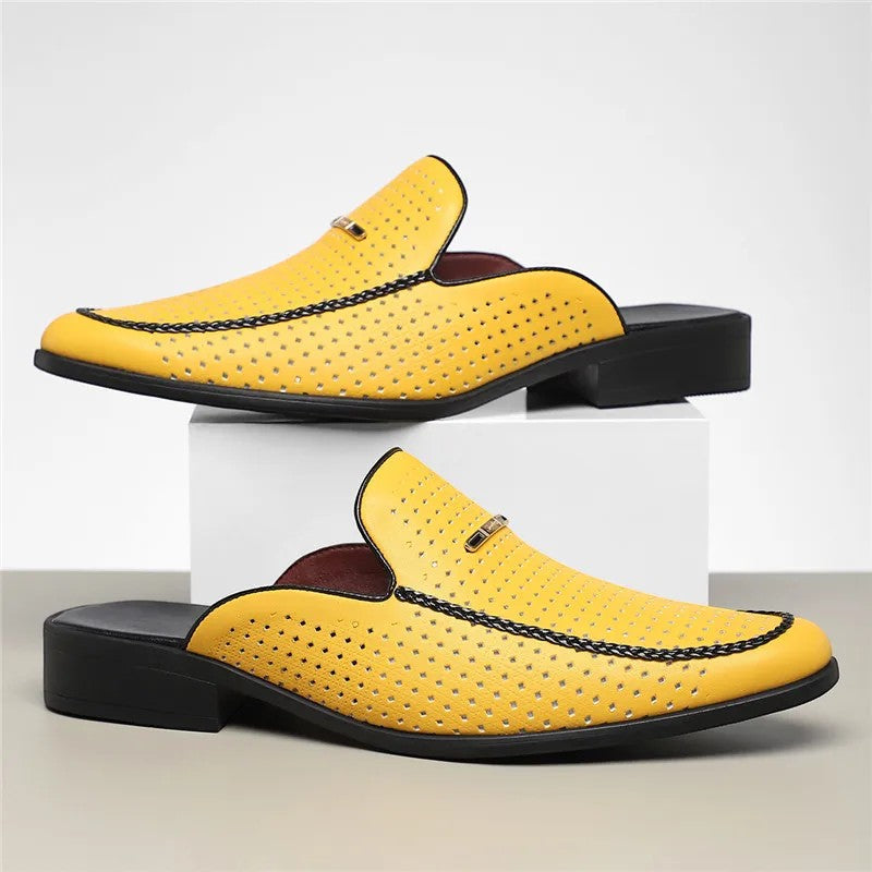 Herren Gepolsterte Echtleder-Slides – Jennoir
