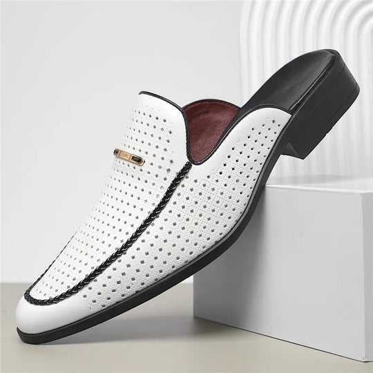 Herren Gepolsterte Echtleder-Slides – Jennoir