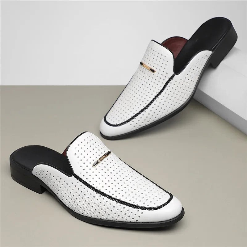 Herren Gepolsterte Echtleder-Slides – Jennoir