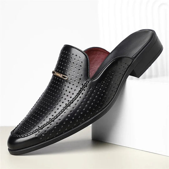 Herren Gepolsterte Echtleder-Slides – Jennoir