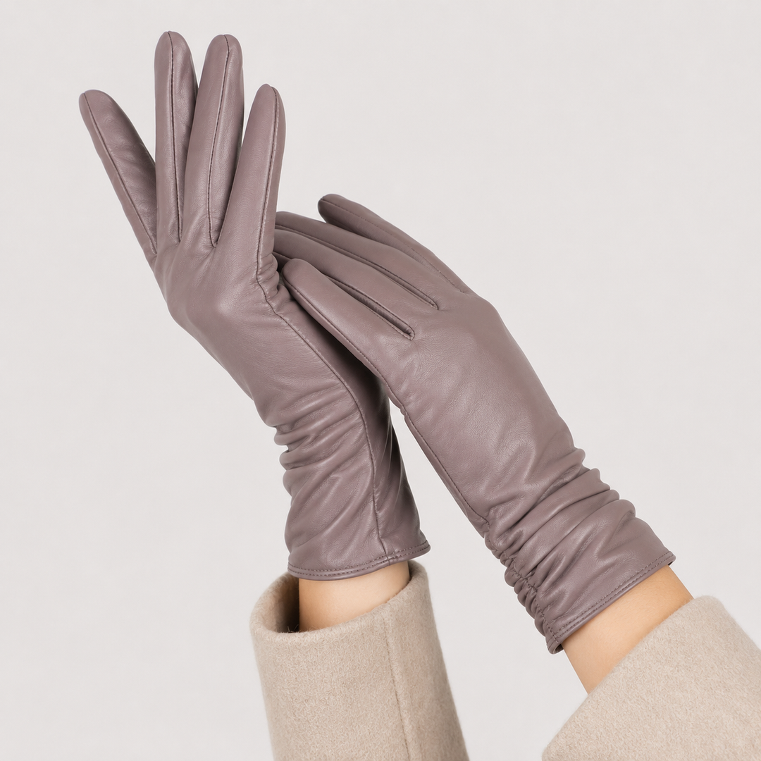 Handschuhe Damen Winter Warm Gefüttert Kunstleder