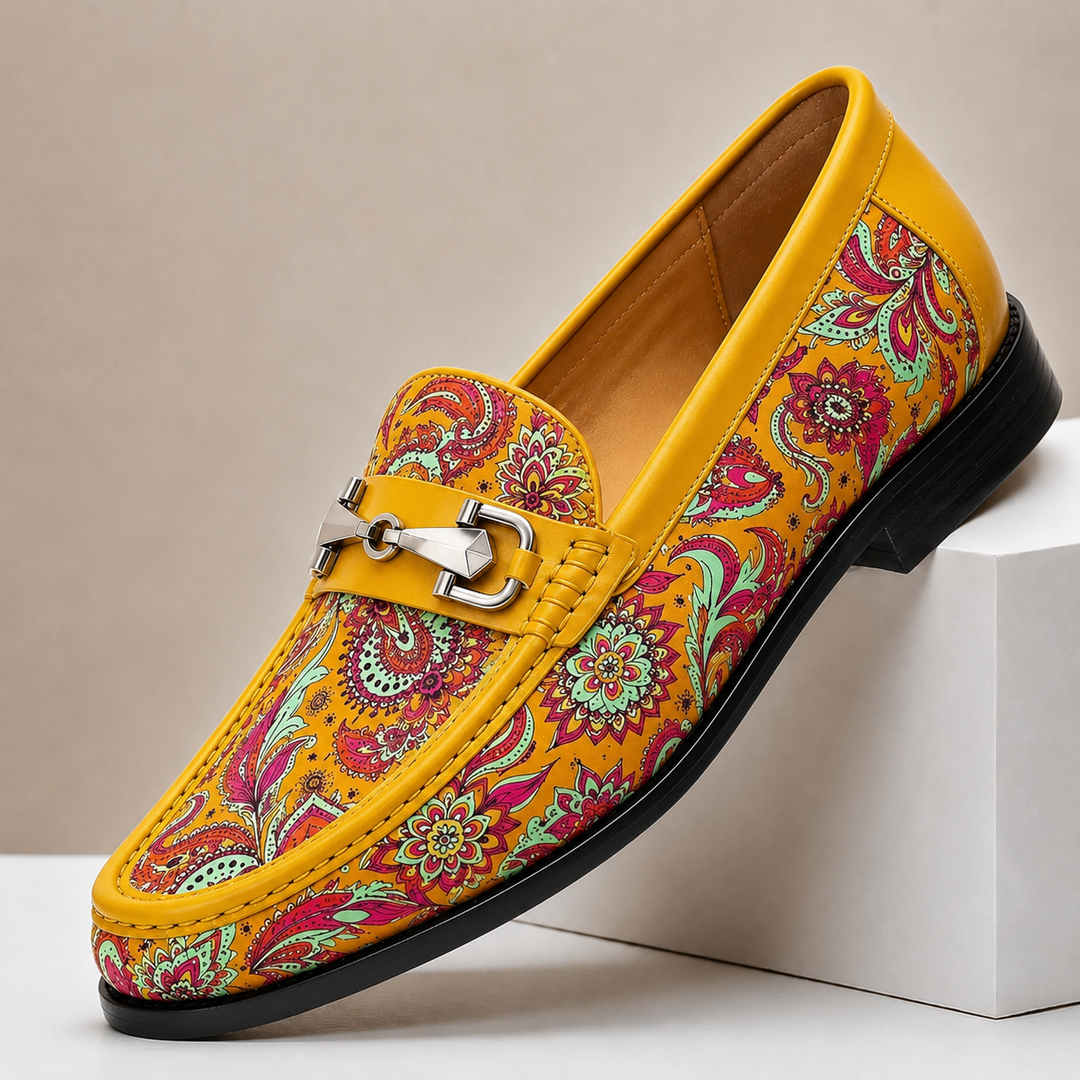 Rindsleder Loafer Herren Geflochten Slip-On Slipper