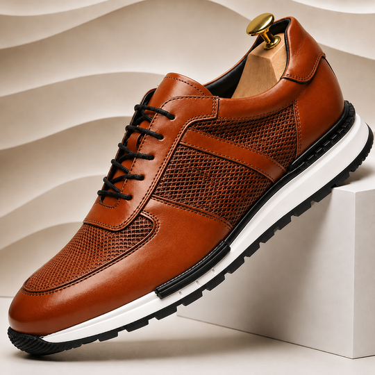 Rindsleder Sneaker Herren Casual Komfort Freizeitschuhe