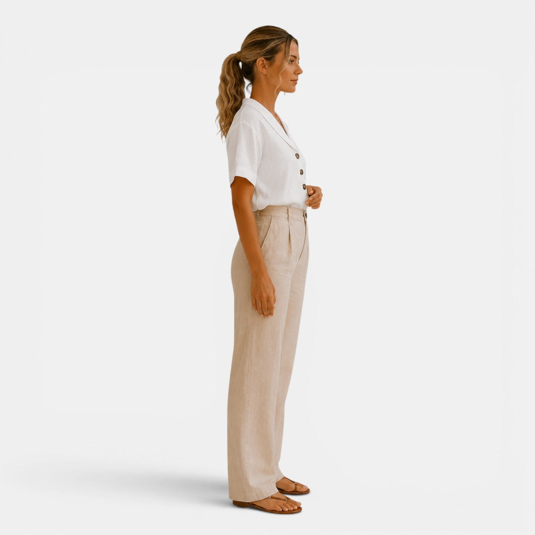 Bluse Damen Kurzarm Locker Knopfleiste Sommer