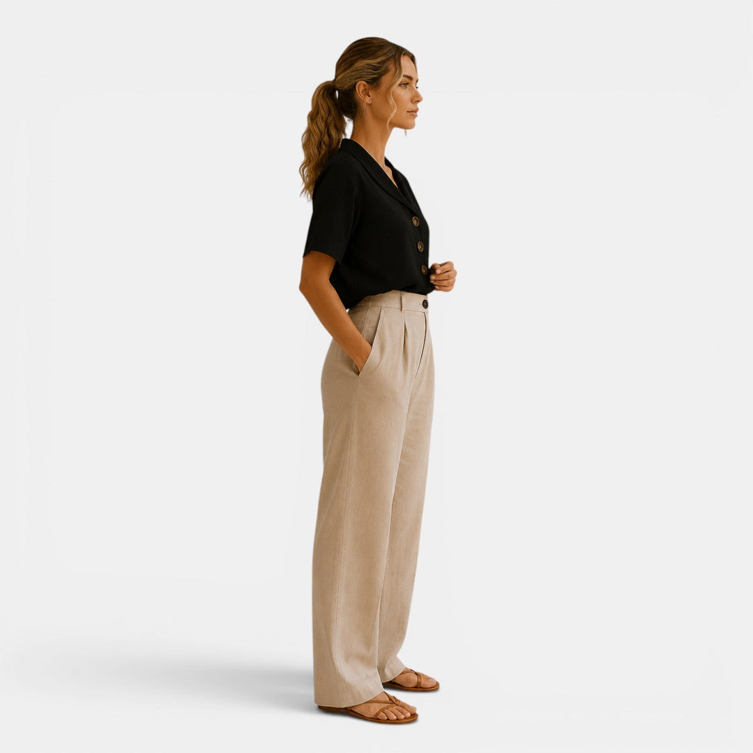 Bluse Damen Kurzarm Locker Knopfleiste Sommer