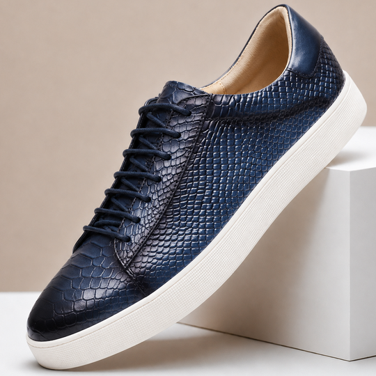 Texturierte Leder Sneaker Herren Business Freizeit