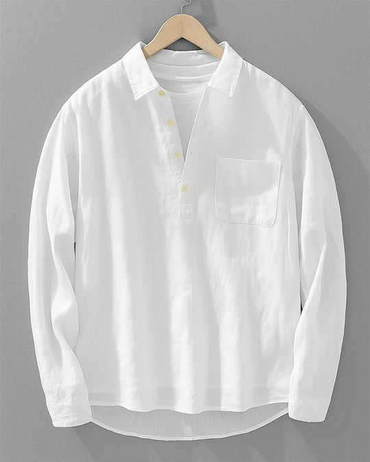 Stehkragen Hemd Herren Mandarin Kragen Casual Leinen