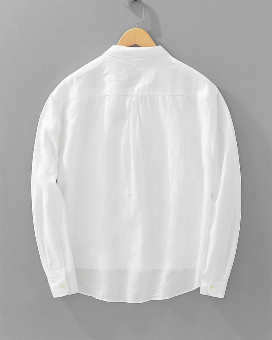 Stehkragen Hemd Herren Mandarin Kragen Casual Leinen